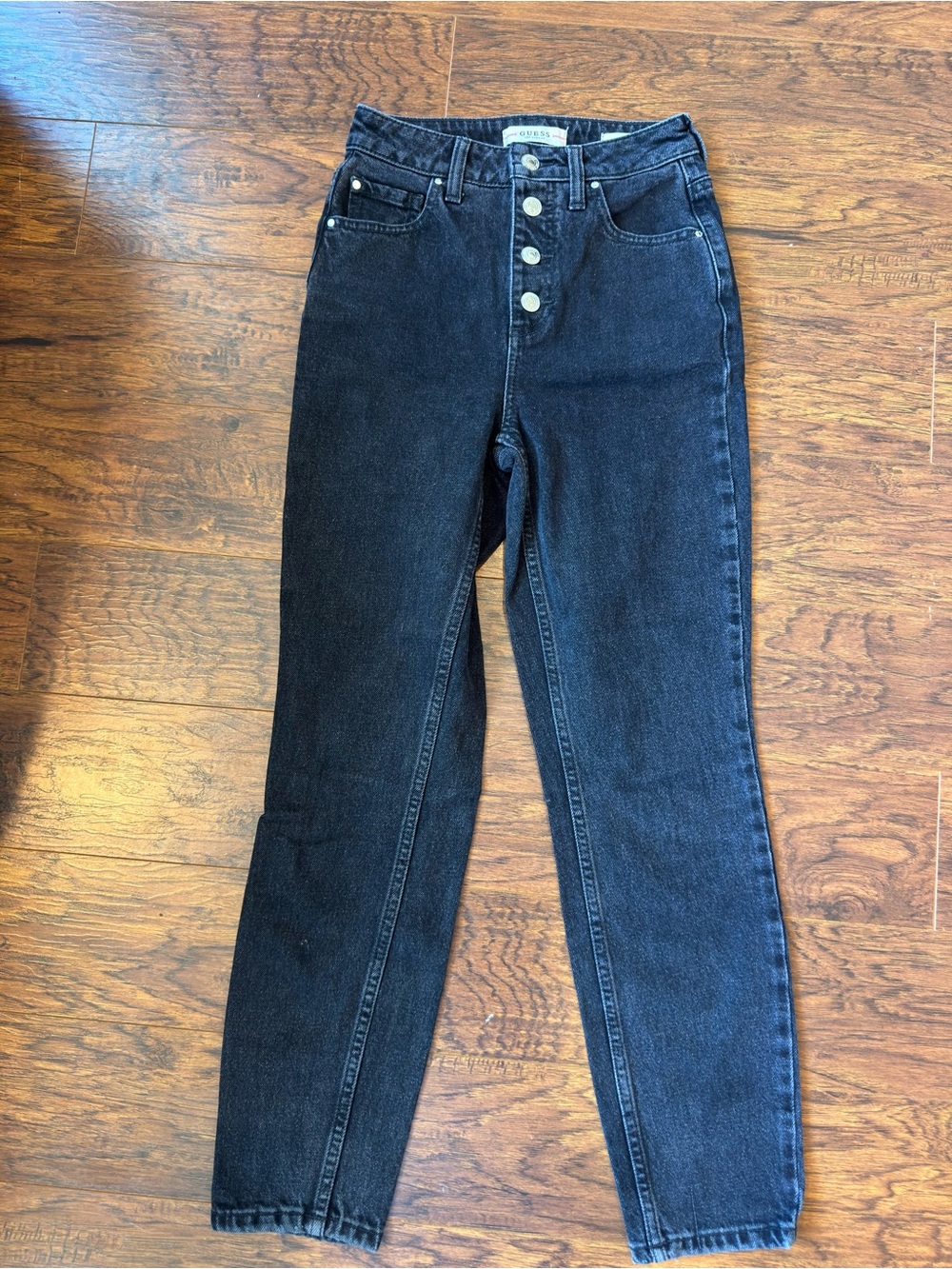 Guess Women's High-Rise Black Button-Fly Jeans